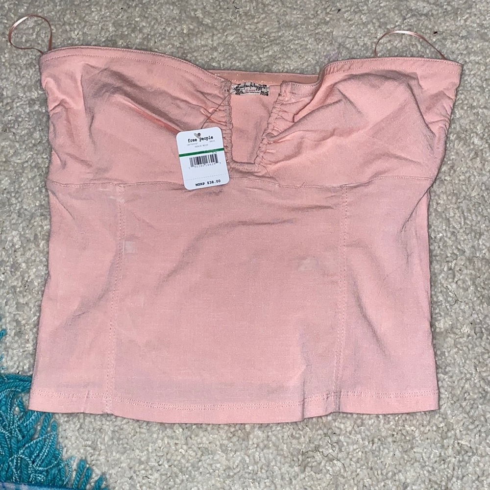 free people falling for you peach tube top
